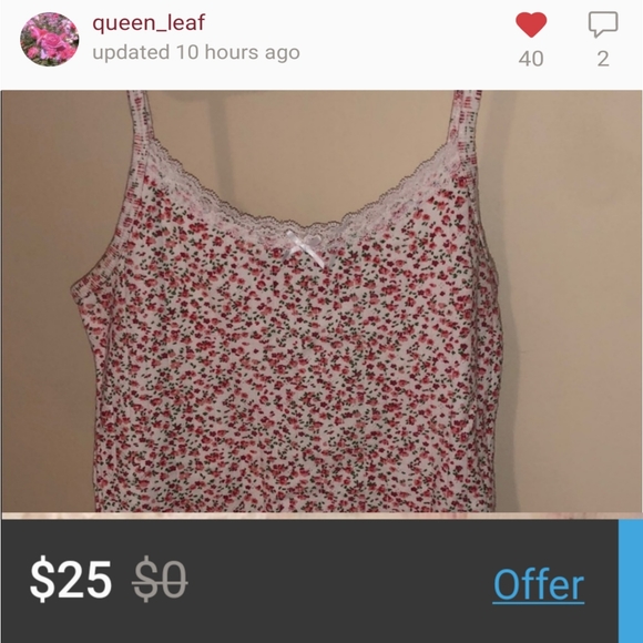 Brandy Melville Tops - rareish red floral skylar with lace, $25!
